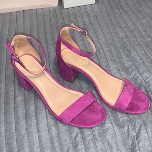 A New Day Fuchsia Faux Suede Heels